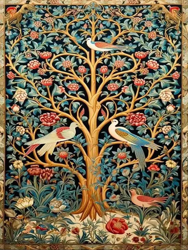 Kits de punto de cruz, paisaje de árbol, 11CT, hilo de algodón, lienzo impreso