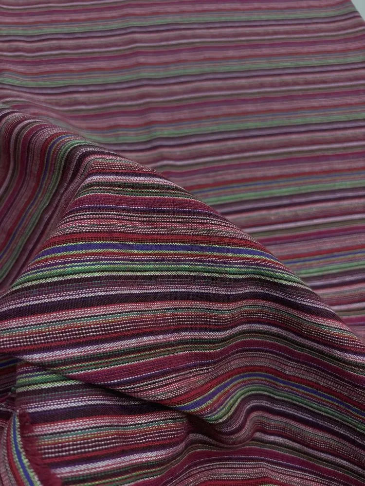 Tela de algodón orgánico 100% natural, colorida y a rayas, por metro
