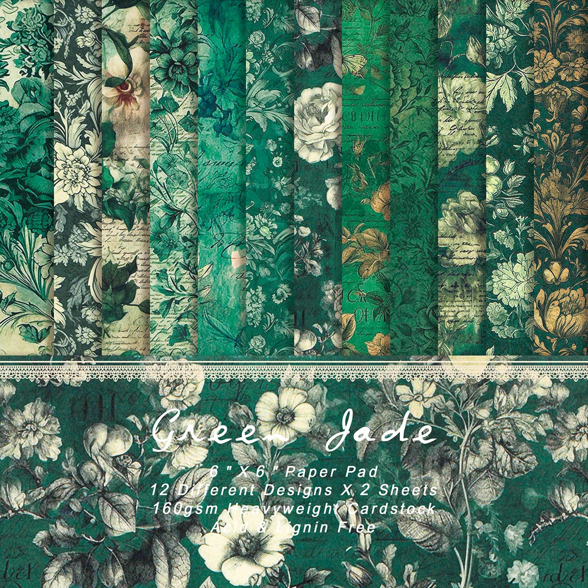 24 Uds. Papel de regalo con estampado Floral Retro,