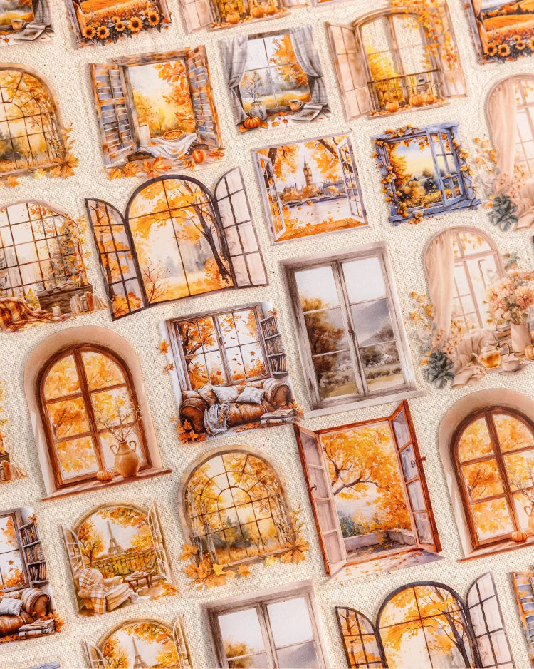 30 hojas de pegatinas de vida otoñal, Material decorativo creativo