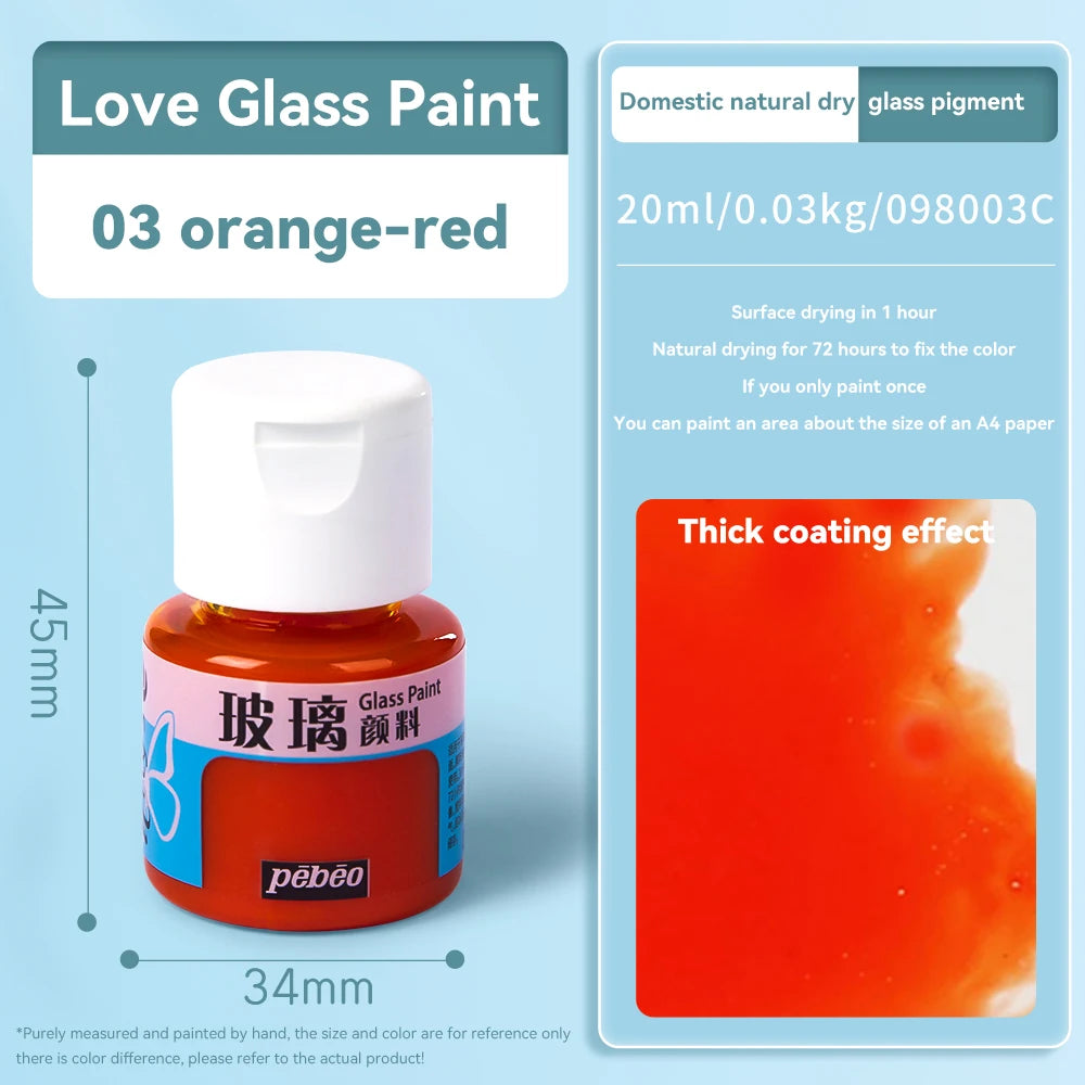 Pinturas acrílicas, pigmentos de vidrio impermeables de ricos colores, tubo para suministros de pintura, 20ml