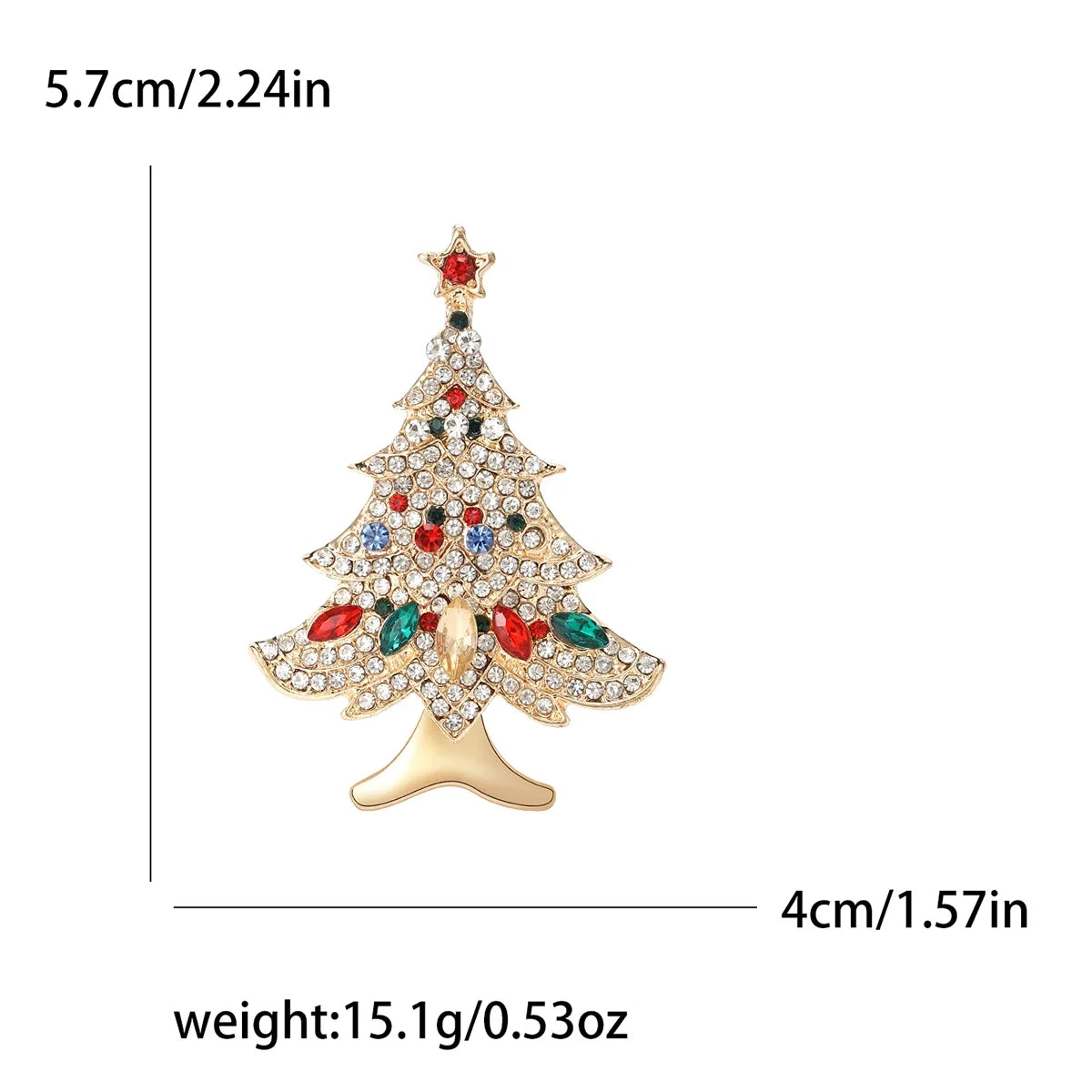 Broches en forma de árbol de Navidad con diamantes de imitación, accesorios de joyería