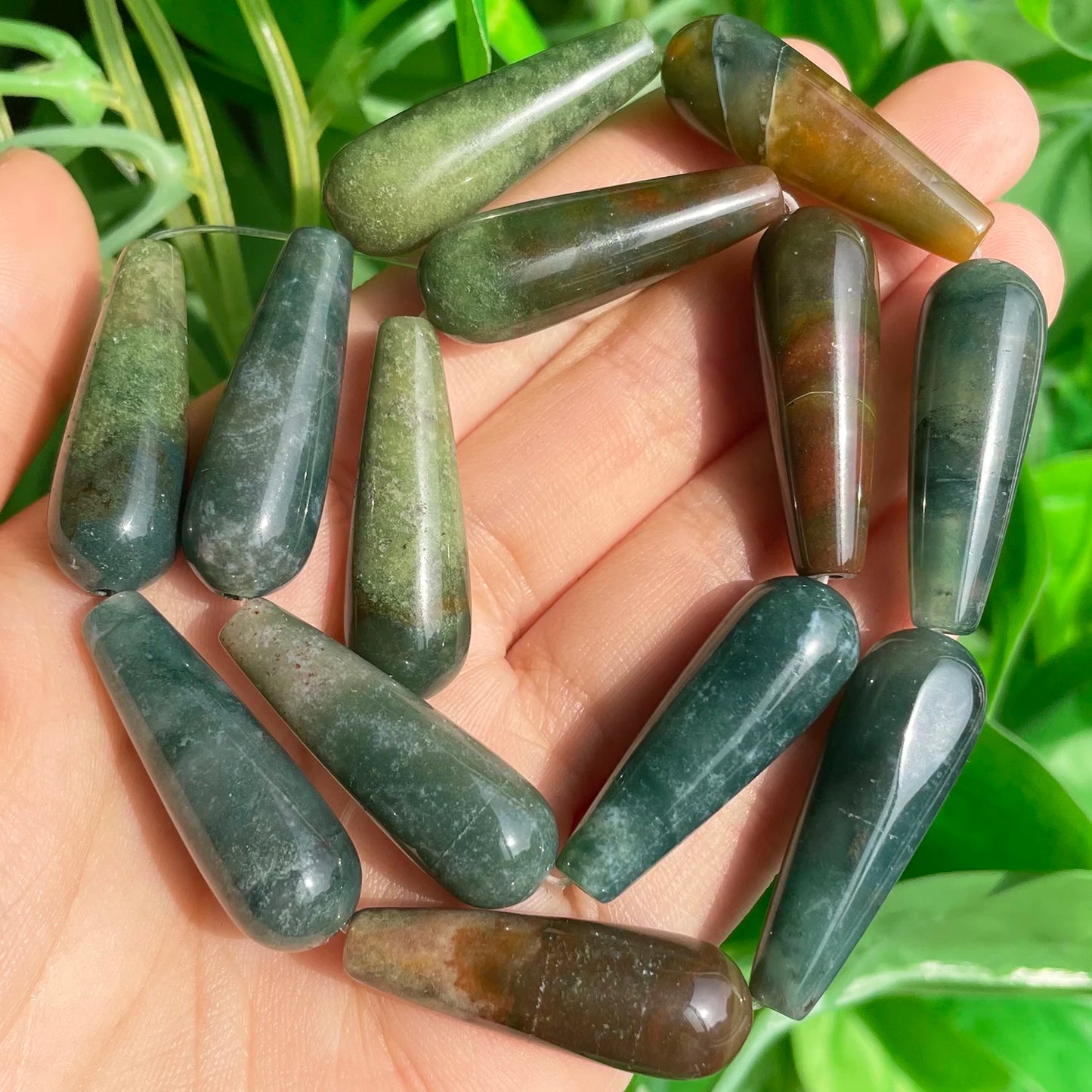 2 uds gota de agua Natural, piedra genuina, ágatas de la India, labradorita, ojo de tigre Calcedonia