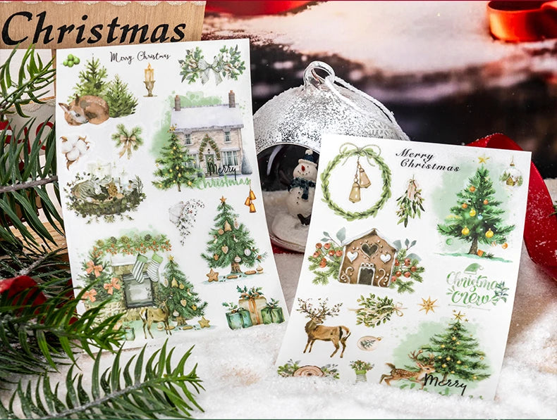 2 unids/pack stickersde pvc para Navidad, adhesivo, impermeable  y creativo