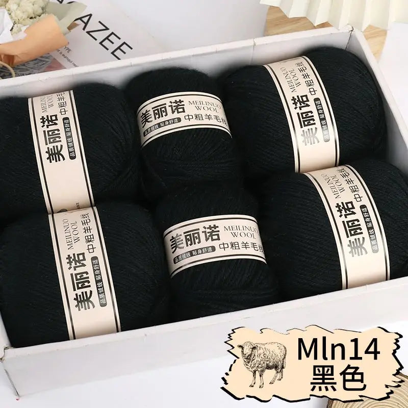 500 g/set de lana merina de 4 capas para tejer a mano