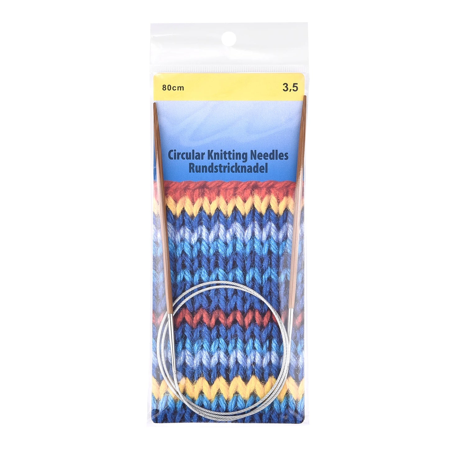 Palillos de tejer de bambú de 3-10mm, agujas circulares con aro de tubo de acero inoxidable para tejer a mano