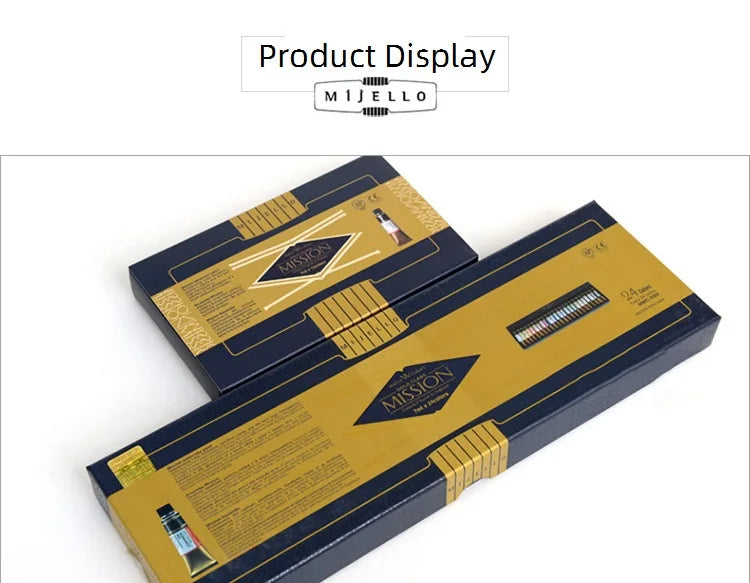 Mijello Misson- acuarela, pincel de dibujo artístico, suministros de arte, 36/34/24/12 colores