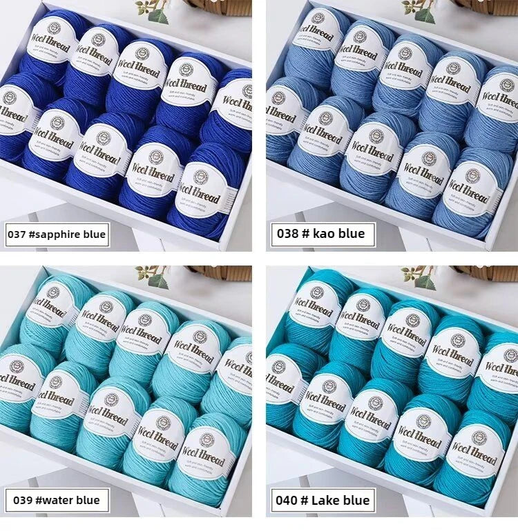 500 g/set (10 unidades de 50g) de  lana merino lisa