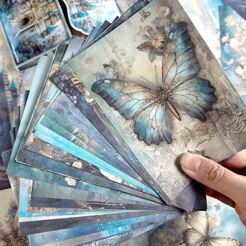 50 hojas de papel Retro para álbum de recortes, papel artesanal de fondo