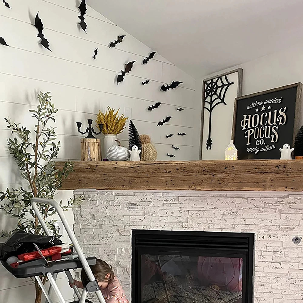 Decoraciones de murciélagos de Halloween de Pvc 3D para pegar en la pared