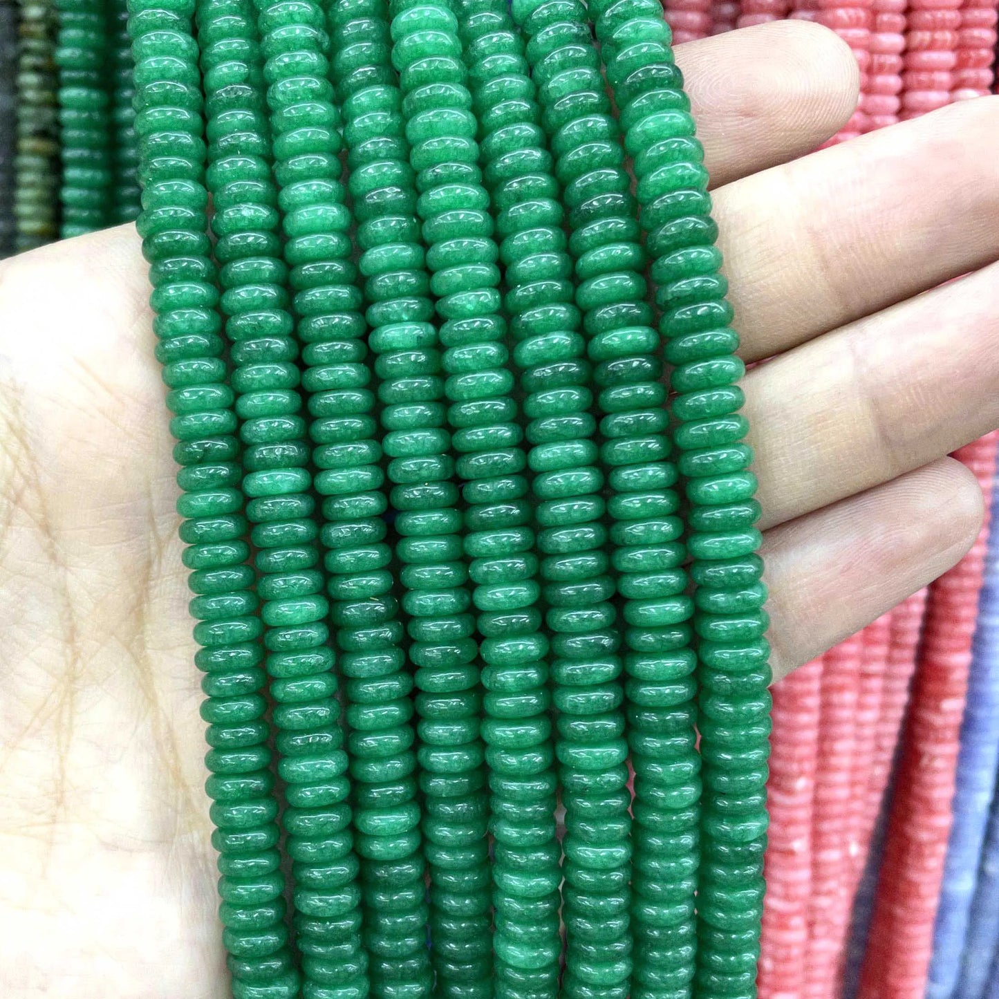 Rondelle de piedra Natural de 2x6mm, turquesas, cuarzo, jaspe, ágatas, mostacillas redondas, planas