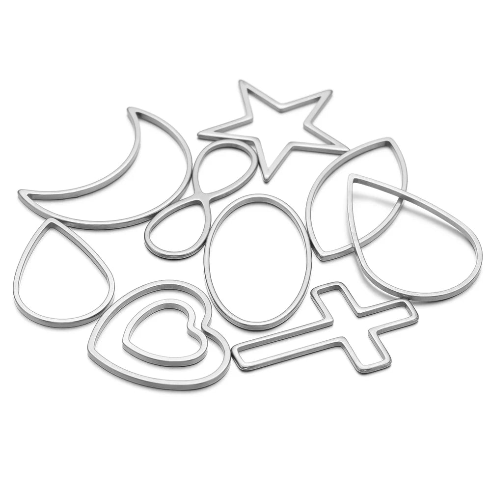 Pendientes de acero inoxidable dorado y plateado al vacío, suministros para hacer joyas de bisel, a granel, 20-50 Uds.