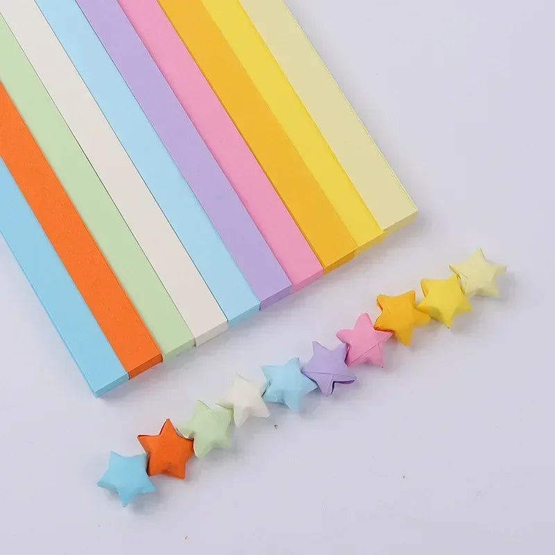 Tira de papeles de estrellas de Origami, 540 hojas, doble cara