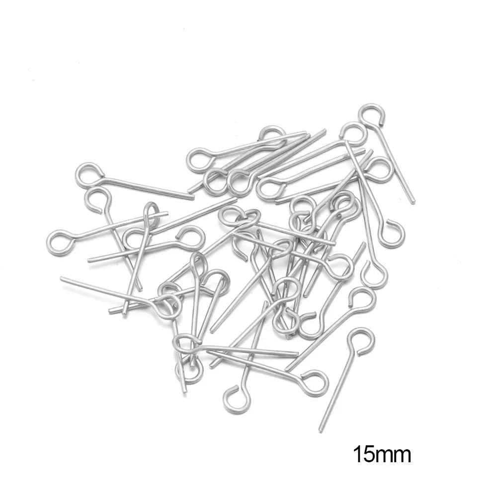 100/50 Uds. Cabezas de acero inoxidable, de cabeza plana, de bola de Color dorado para accesorios de joyería