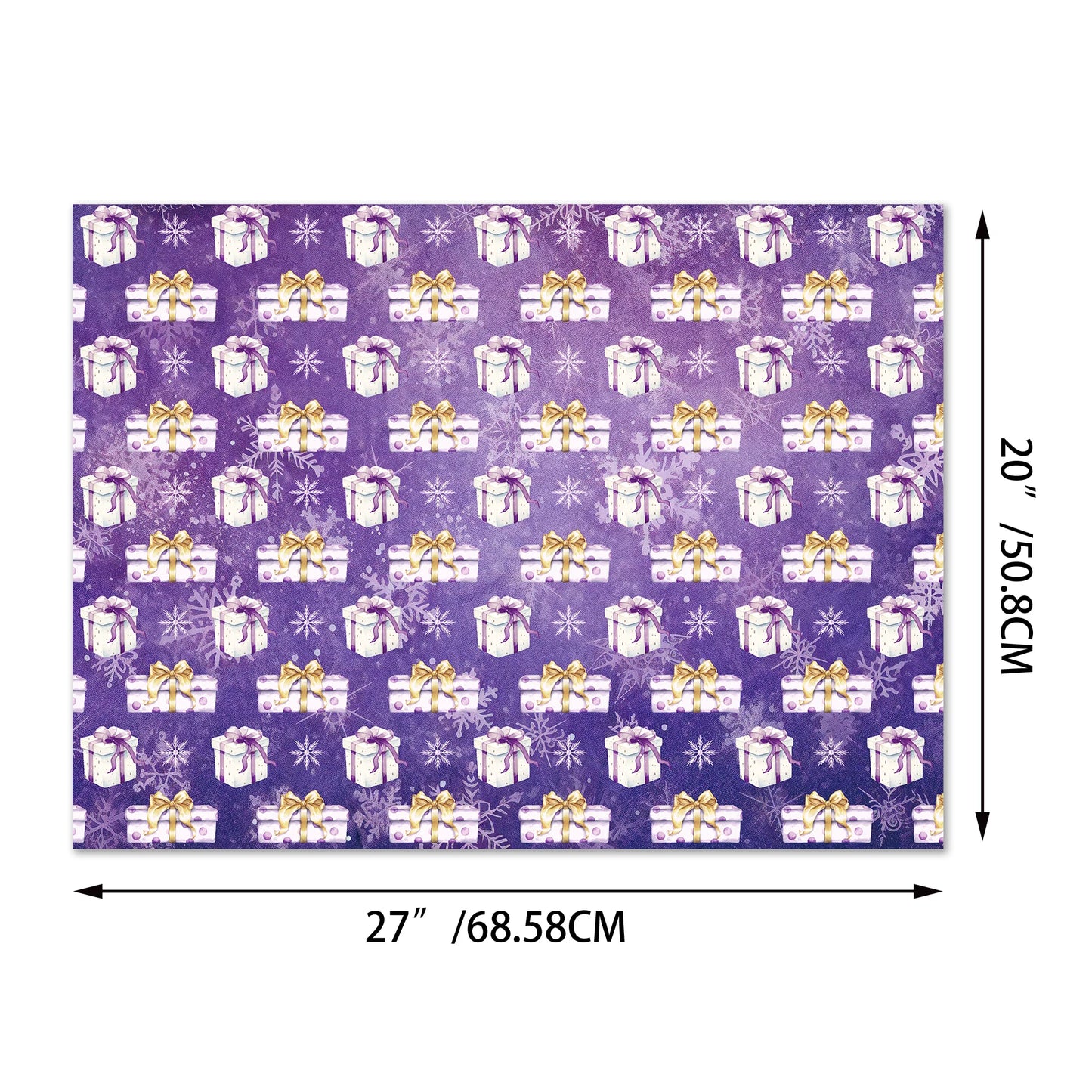 Papel  púrpura, papel de regalo de alta calidad, regalo Navidad, 12 pliegos