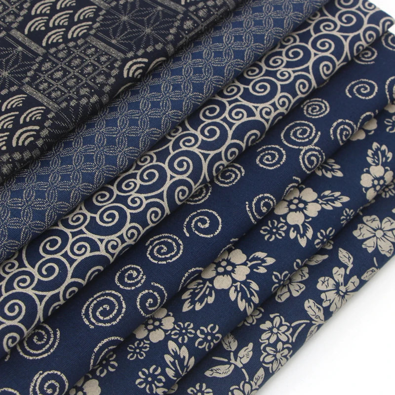 Telas de algodón puro azul marino de 110CM de ancho
