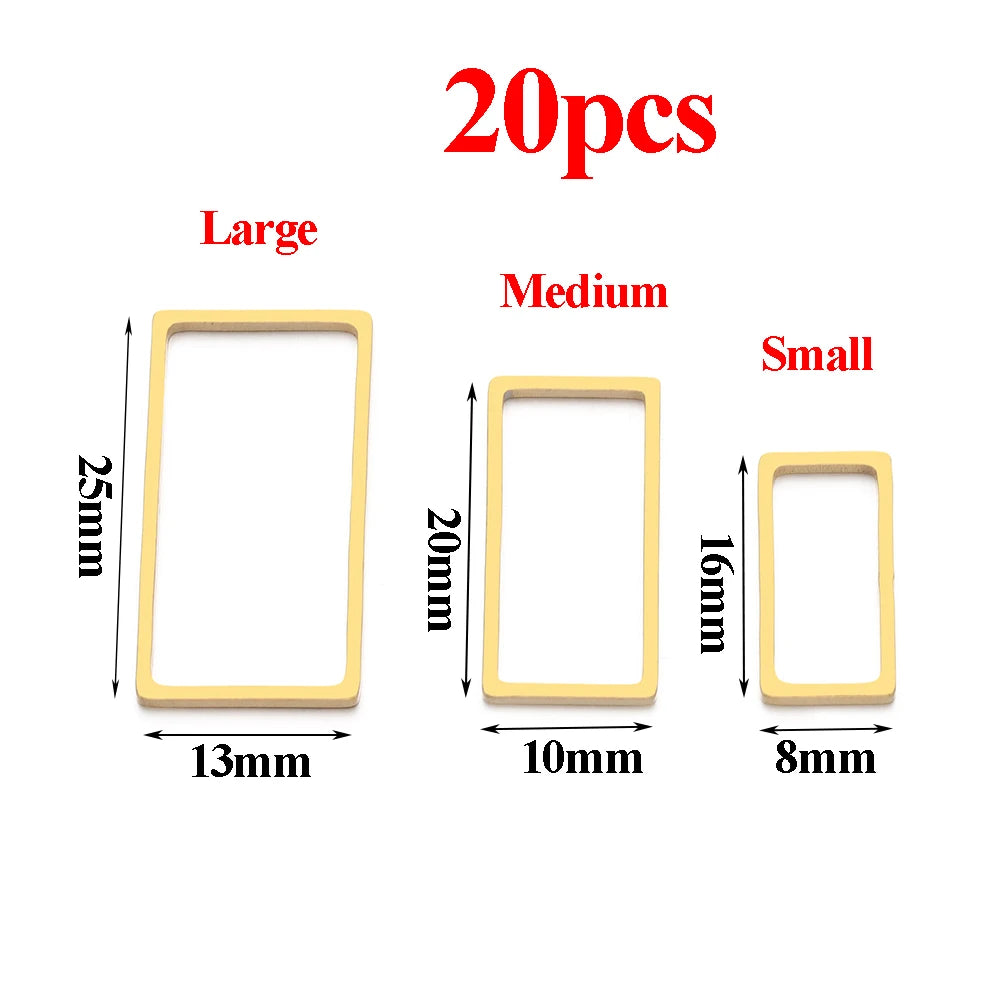 Pendientes de acero inoxidable dorado y plateado al vacío, suministros para hacer joyas de bisel, a granel, 20-50 Uds.