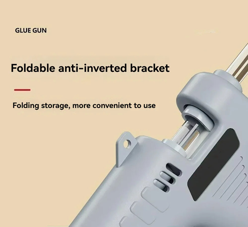 Pistola de pegamento termofusible inalámbrica, 3,7 V, 1800mAh, carga USB, utiliza barras de pegamento de 7mm, antifugas y antiescaldaduras