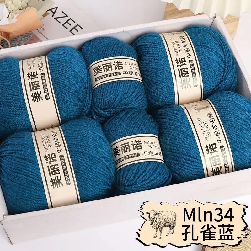 500 g/set de lana merina de 4 capas para tejer a mano