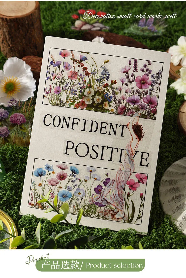 40/240 Uds. Stickers creativos vibrantes de plantas y flores