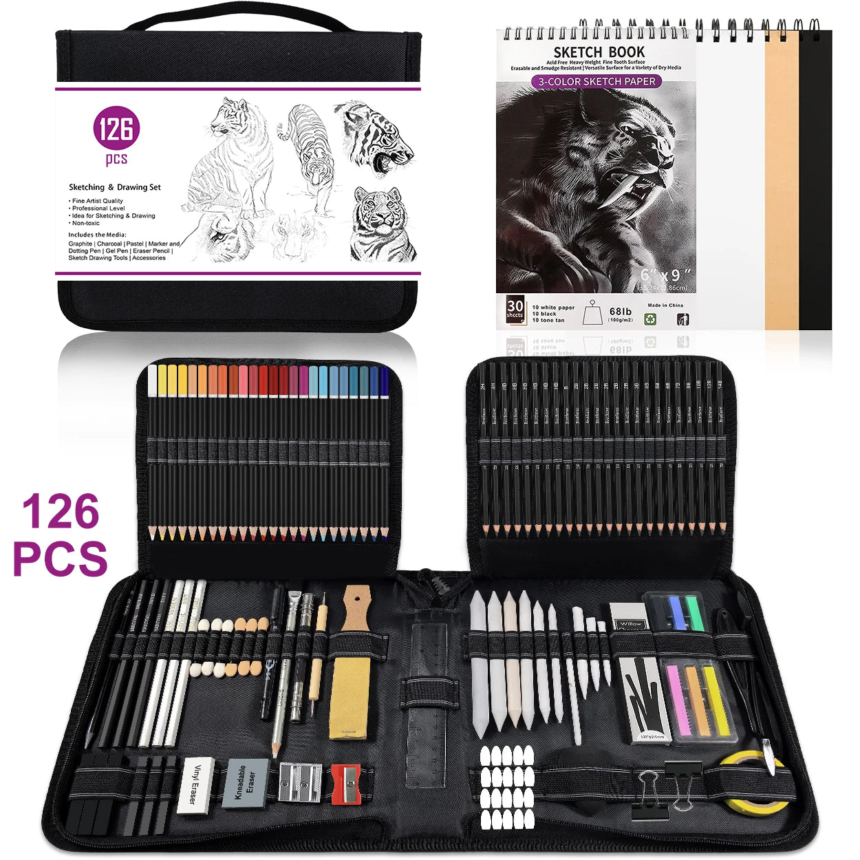 Juego de 14/18/46/60/75/126 Uds para dibujo profesional