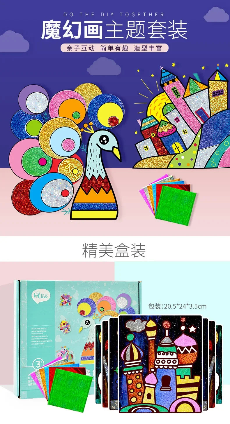 Pintura de transferencia mágica de dibujos animados para niños