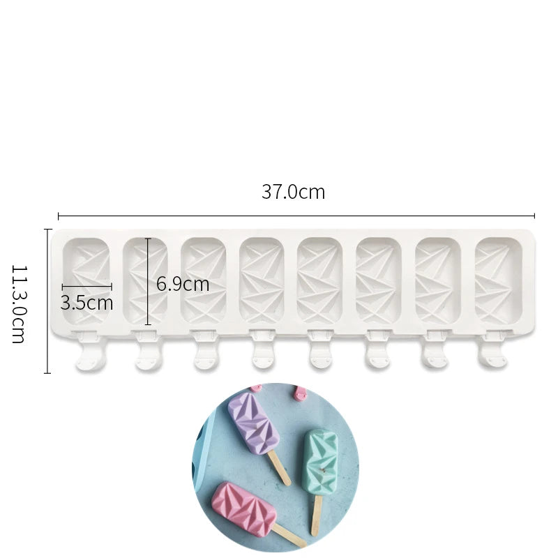 Molde para helados ranurado de silicona, varios estilos.