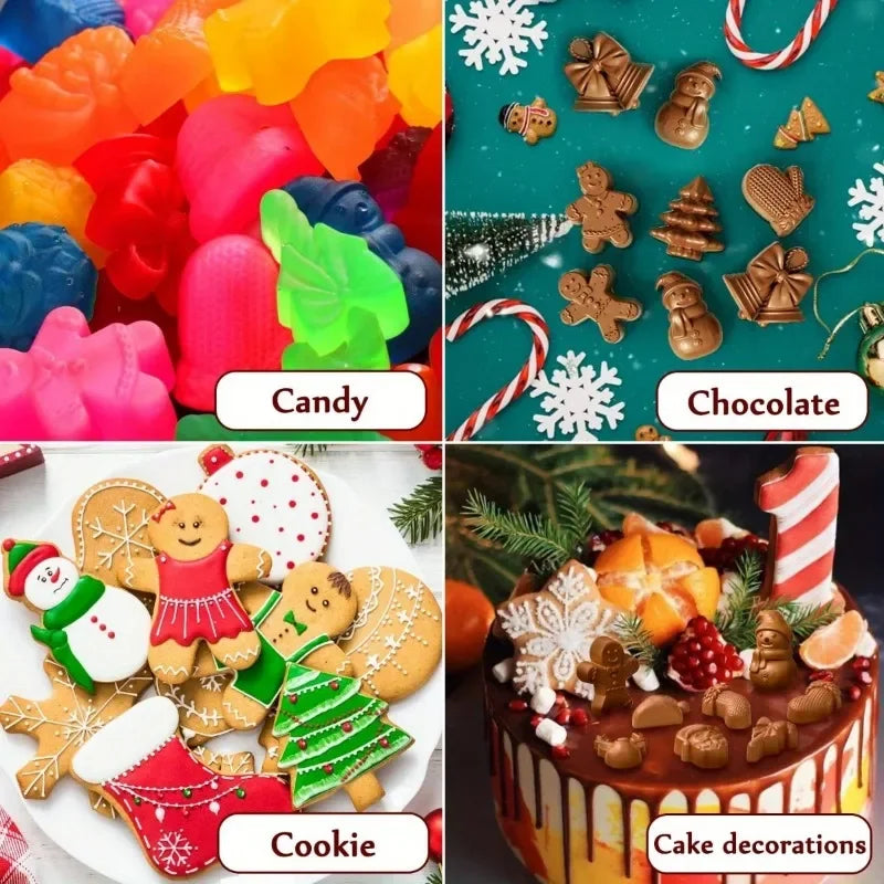 Molde de silicona de Navidad, molde de Chocolate y caramelo, accesorios para hornear