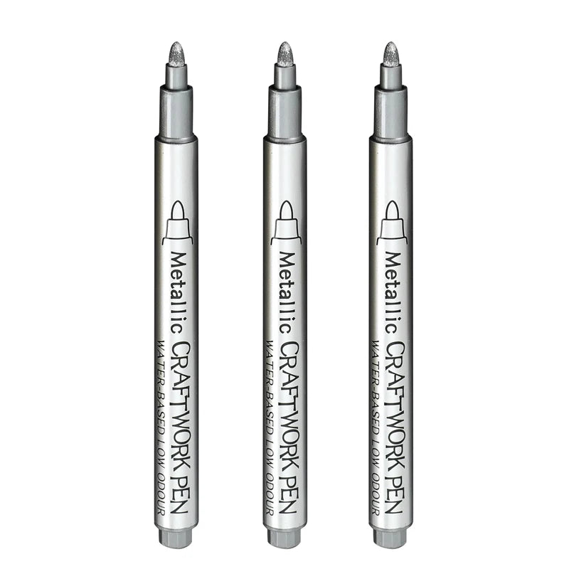 Juego de rotuladores metálicos de 1a 3 piezas, rotuladores de pintura, oro, plata y blanco, marcadores de arte permanente