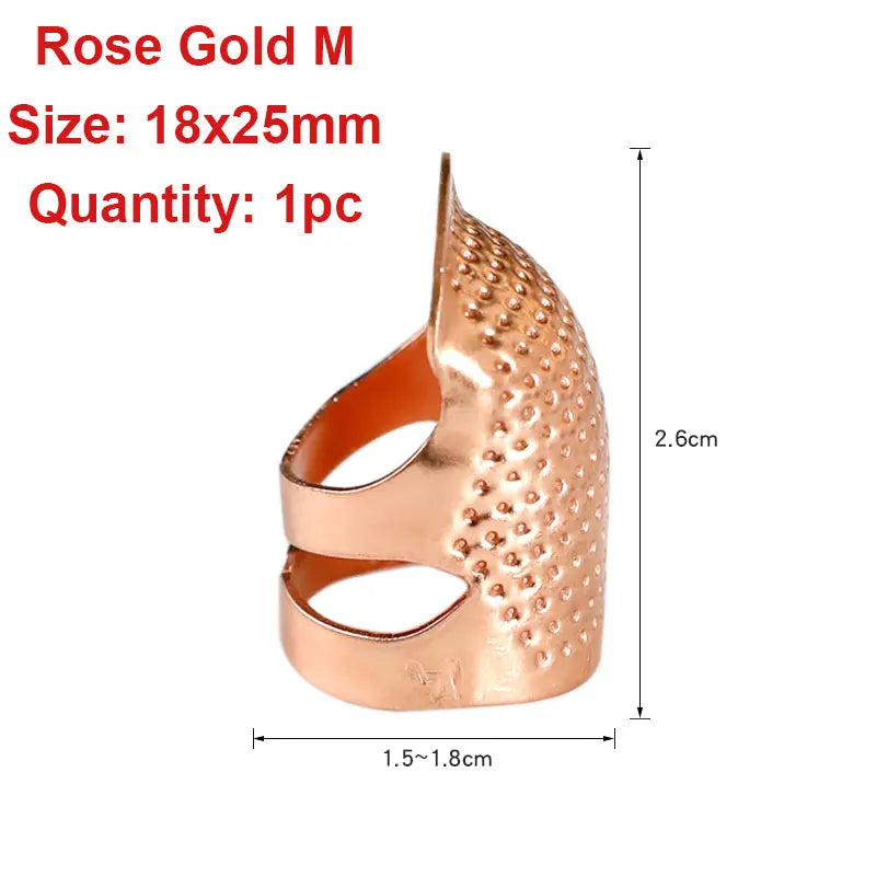 Dedal de costura, protector de metal ajustable para proteger los dedos, accesorios para herramientas de costura, 1 ud.