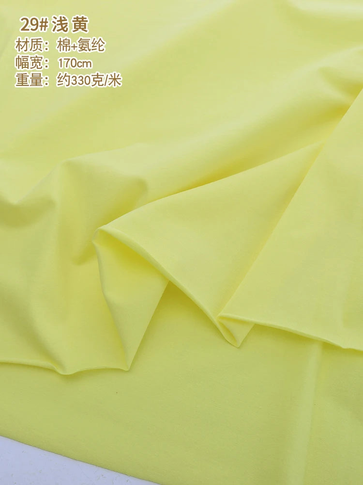 170x50cm 95% algodón 5% LICRA tejido de Jersey hacer ropa deportiva de primavera y verano, tela de alta elasticidad 330 g/m