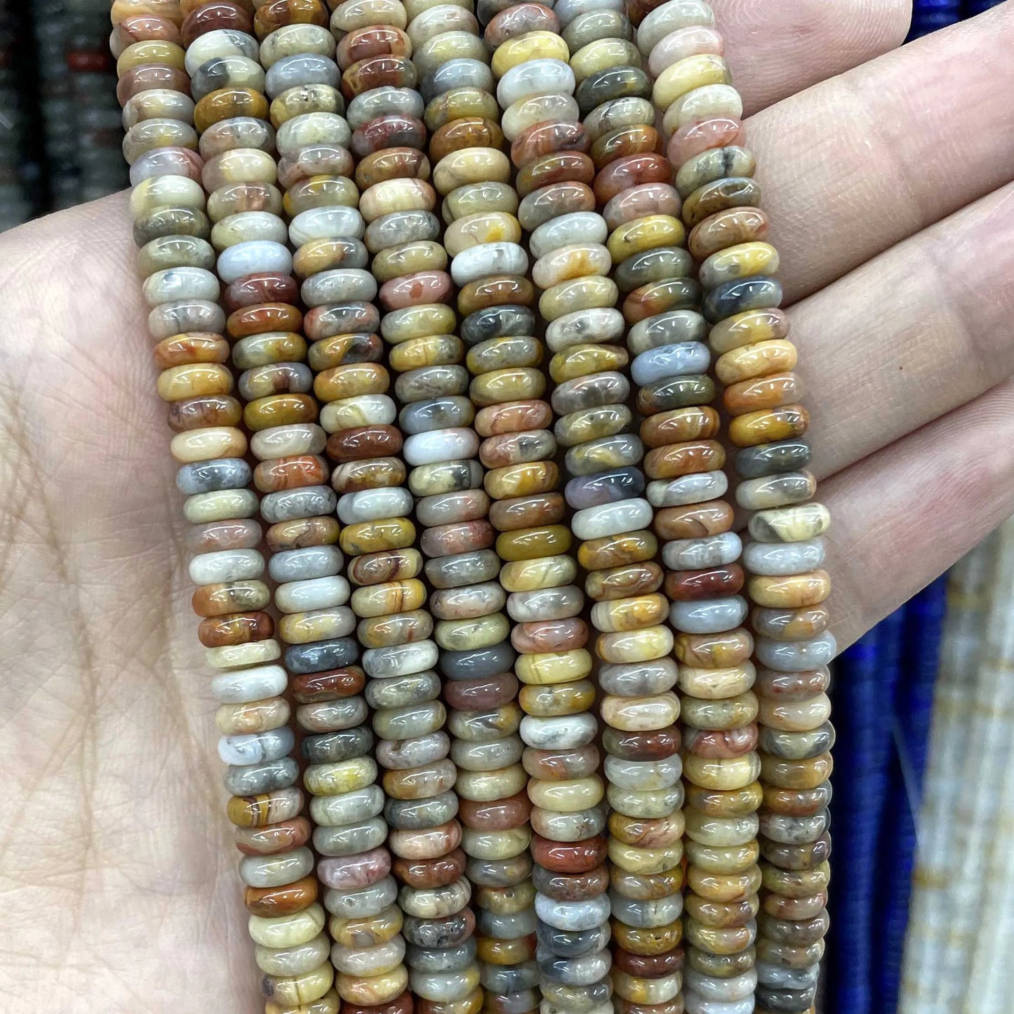 Rondelle de piedra Natural de 2x6mm, turquesas, cuarzo, jaspe, ágatas, mostacillas redondas, planas