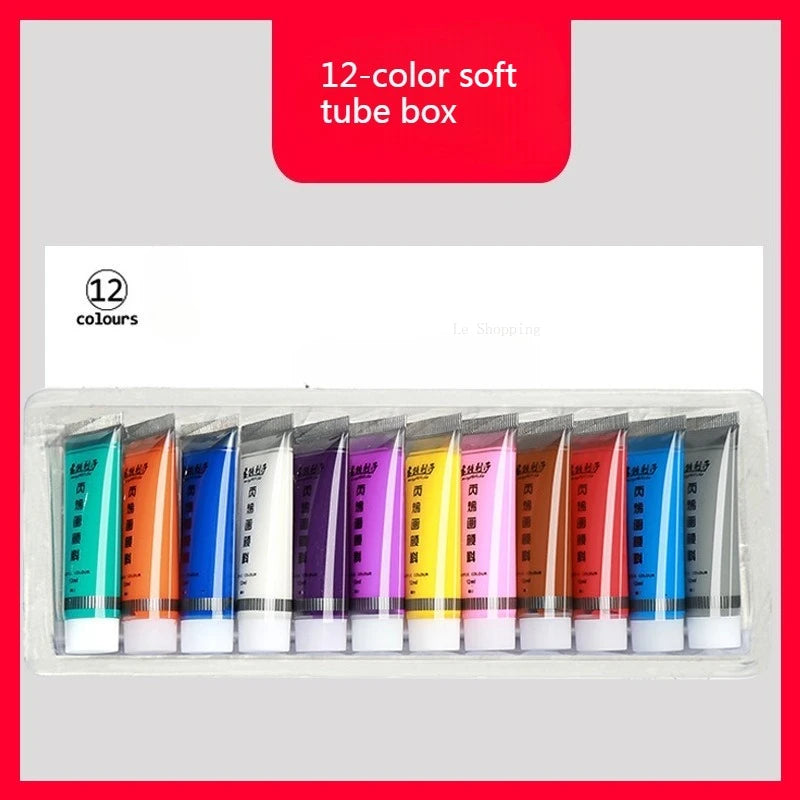 Juego de pintura acrílica de Color metálico, 12ml, 12/24 colores
