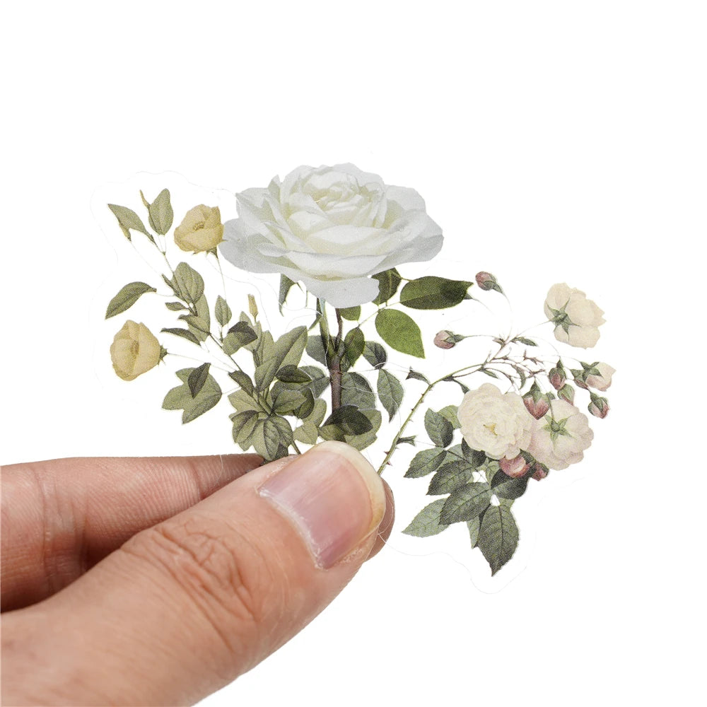 40 unids/bolsa planta naturaleza flor decorativa PVC stickers para manualidades