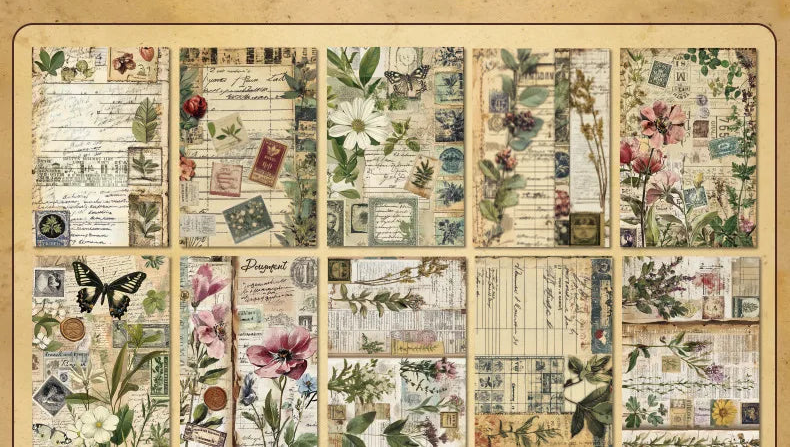30 Uds. Planificador de papel Vintage, suministros artesanales