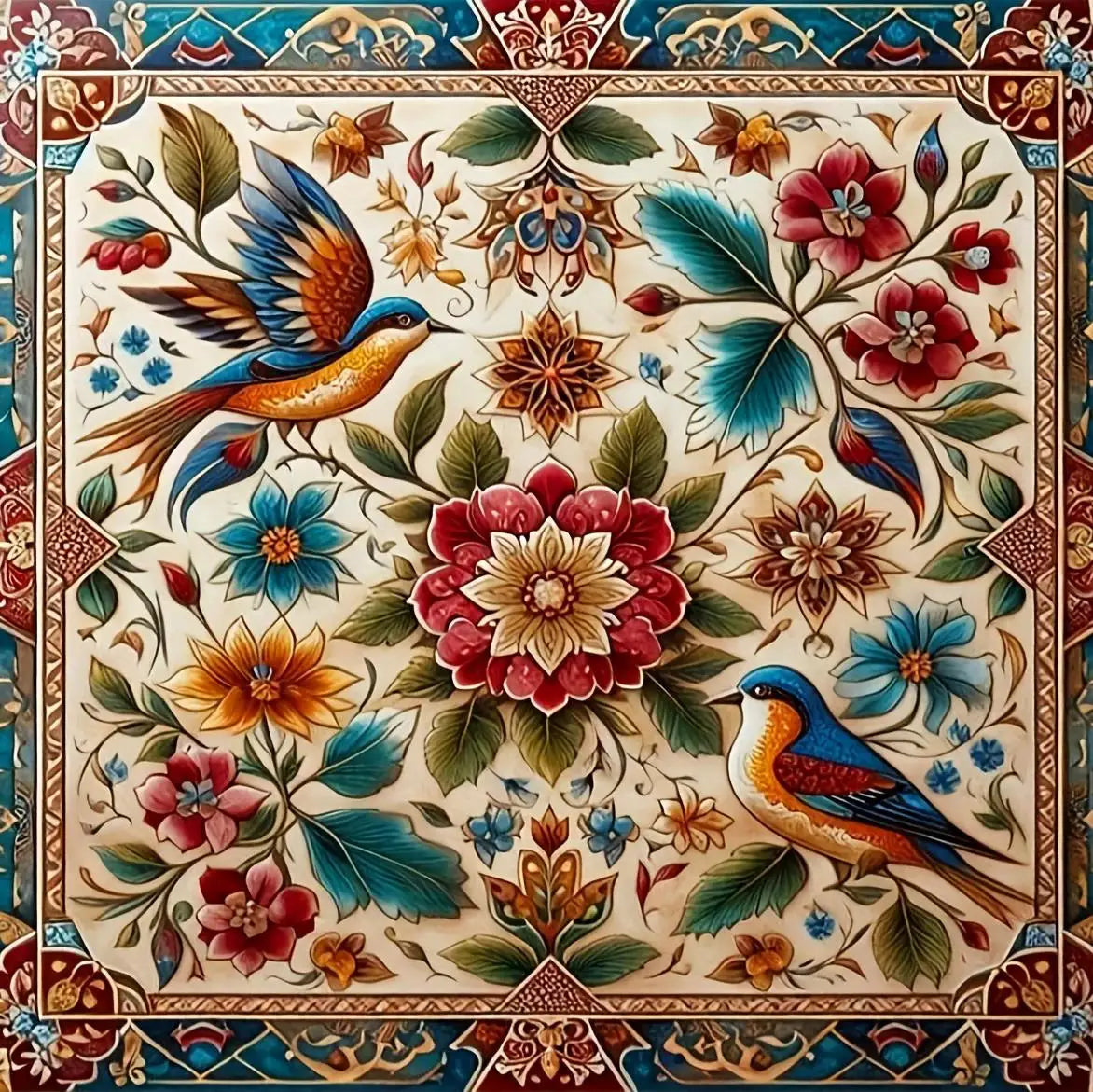 Kits de Punto de Cruz,  Mandala, Flores Abstractas, 11Ct, Imagen Impresa
