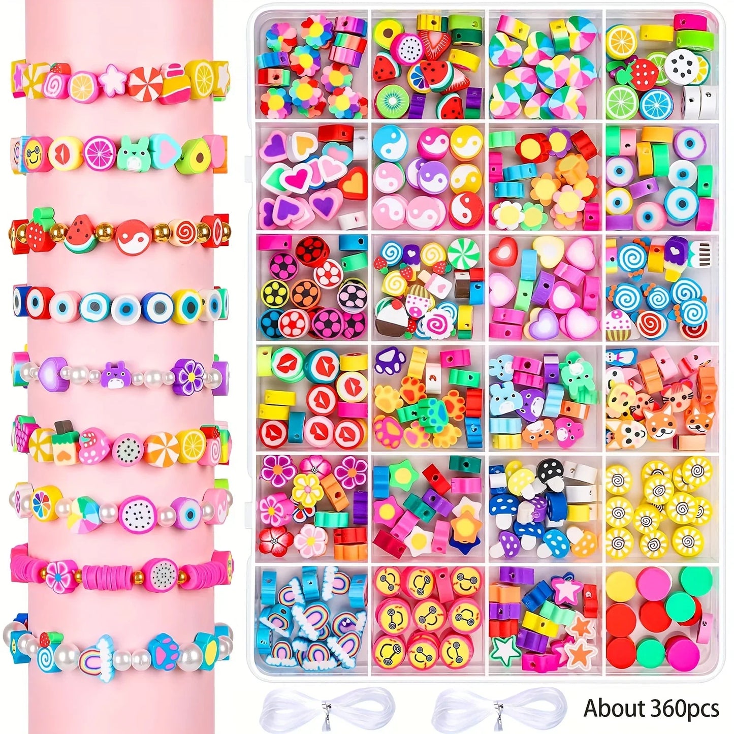 Kit de pulsera, juego de mostacillas, bandas de goma, Kit de fabricación de pulseras para pequeños artesanos