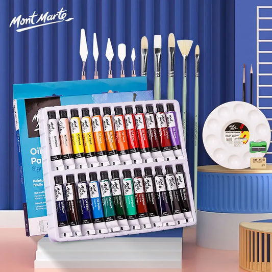 Tubos de pinturas al óleo profesionales para artistas, 12/24 colores, 12 ML. Mont Marte
