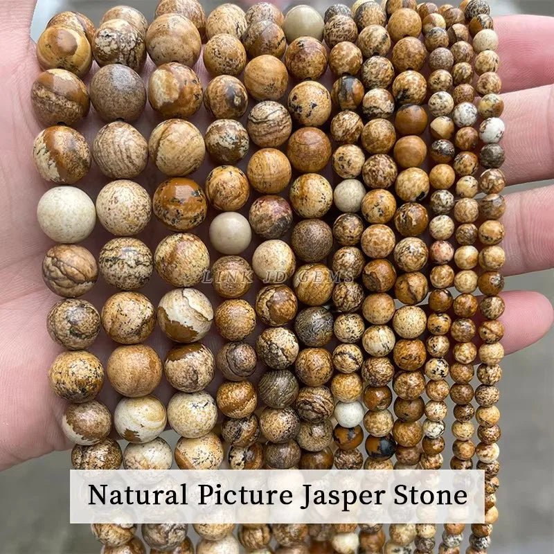 Mostacillas de piedra natural, variedades, redondo de 4, 6, 8, 10 y 12mm