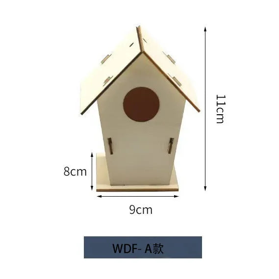 Casa para pájaros de madera hecha a mano para colgar en exteriores