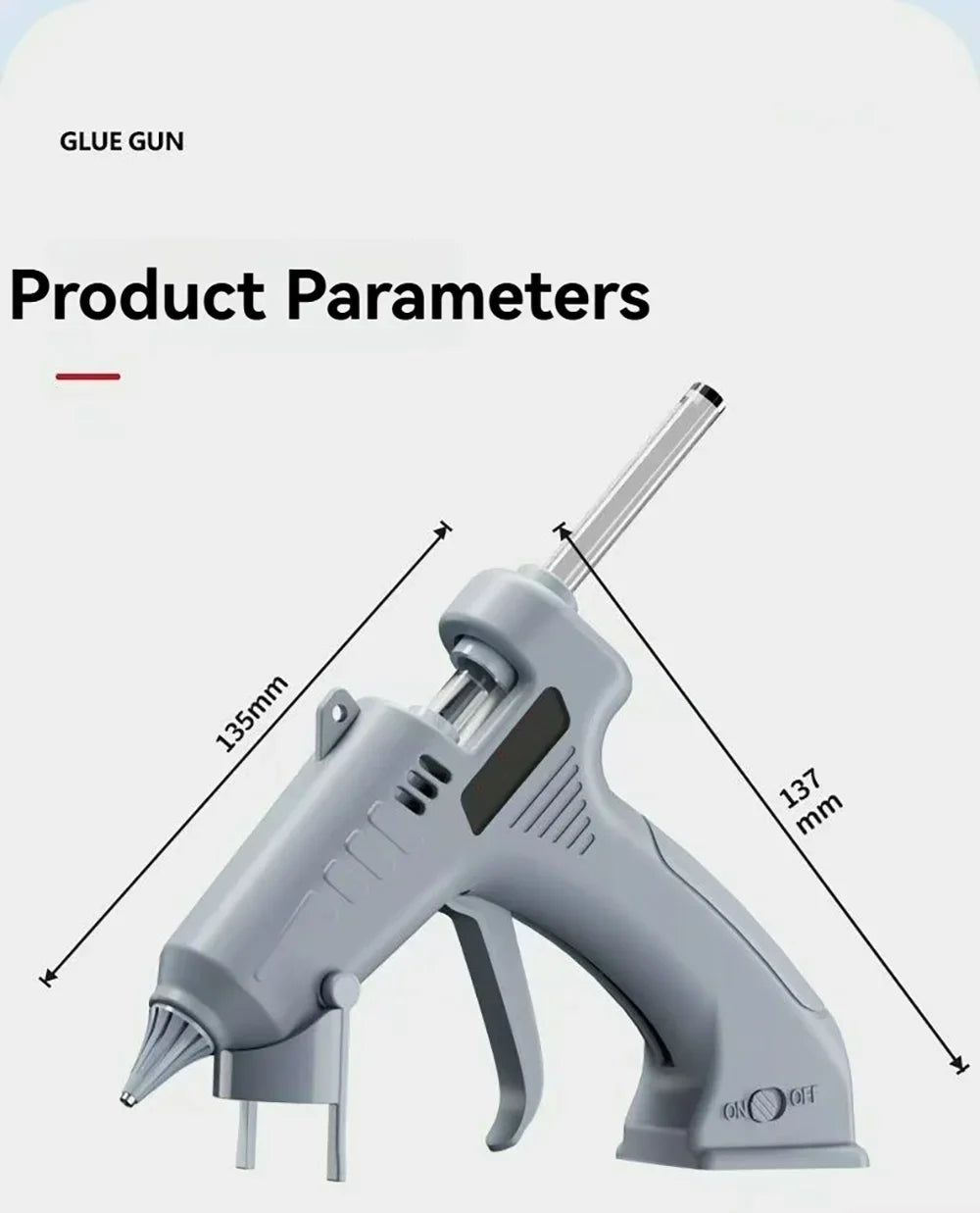 Pistola de pegamento termofusible inalámbrica, 3,7 V, 1800mAh, carga USB, utiliza barras de pegamento de 7mm, antifugas y antiescaldaduras