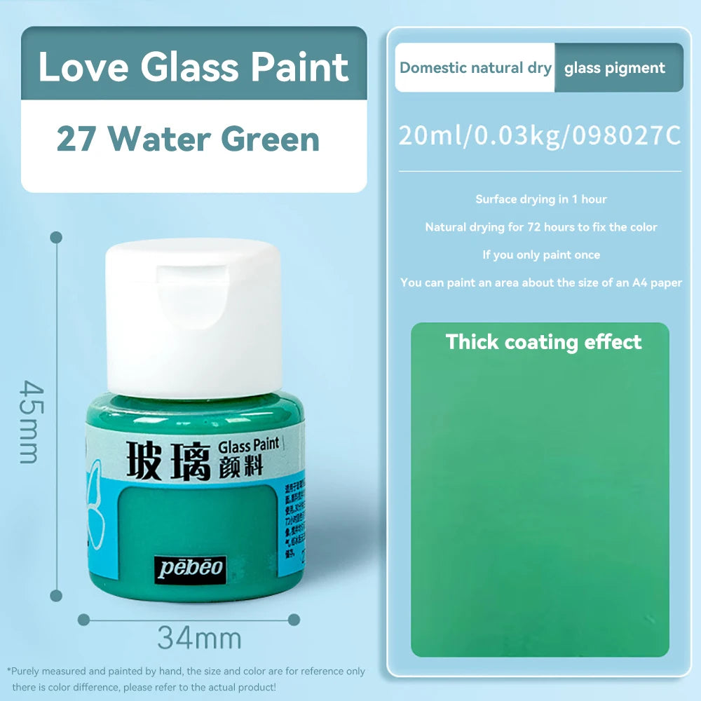 Pinturas acrílicas, pigmentos de vidrio impermeables de ricos colores, tubo para suministros de pintura, 20ml