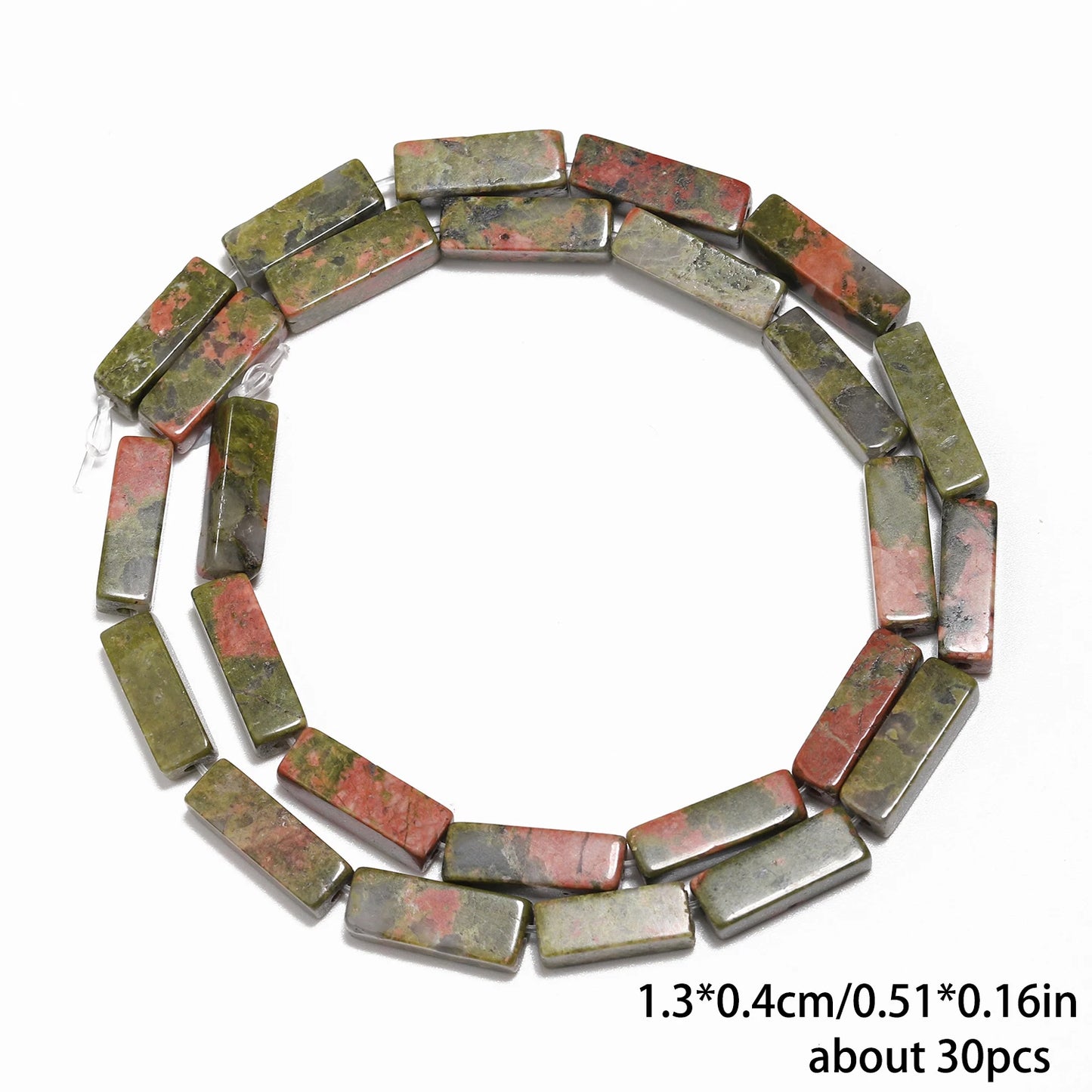 Mostacillas de piedra natural con forma rectangular para fabricación de joyas, 13x4mm, 30 piezas