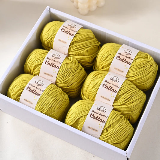 6 bolas de hilo de algodón puro de 300 g, hilo suave multicolor