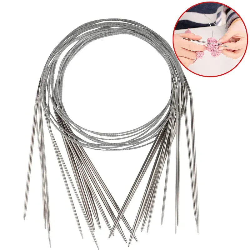 Palillos de tejer circulares de 1,6-4,8mm con bucle mágico, agujas de tejer flexibles de doble punta para calcetines, 1 unid.