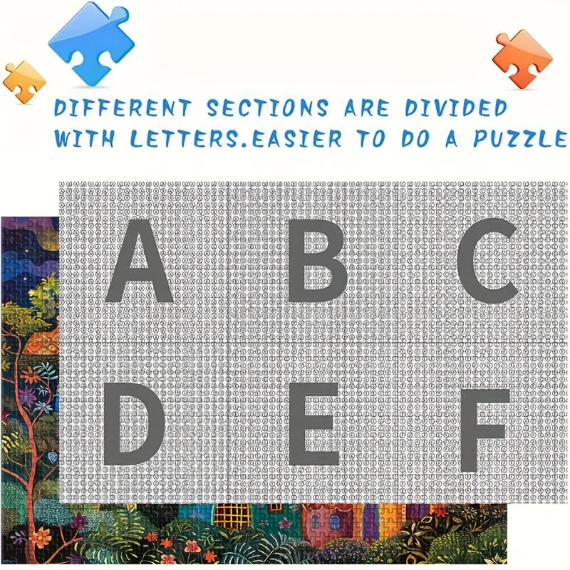 Rompecabezas de 300/500/1000 piezas, pintura de pueblo Medieval