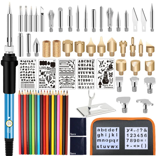 Soldador eléctrico, kit de quema de madera, pluma de pirograbado de 60W.