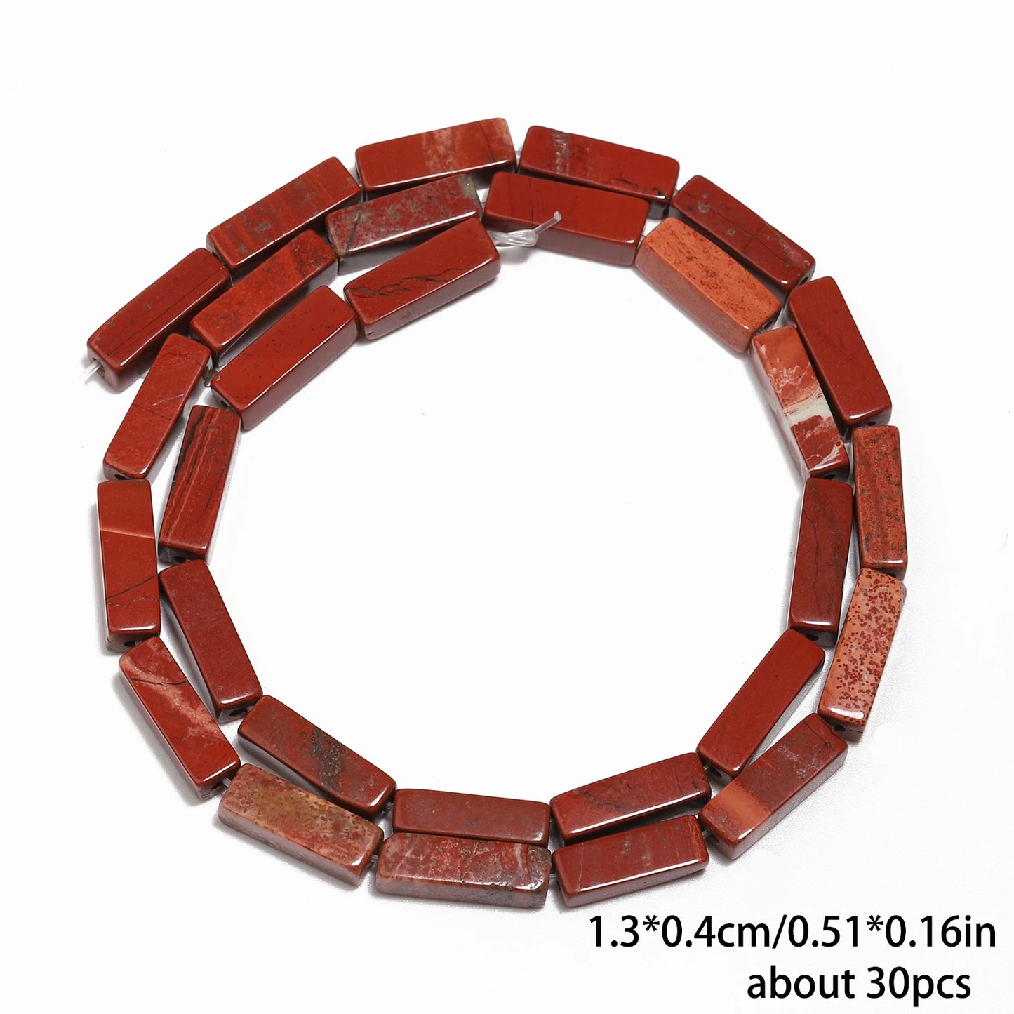 Mostacillas de piedra natural con forma rectangular para fabricación de joyas, 13x4mm, 30 piezas