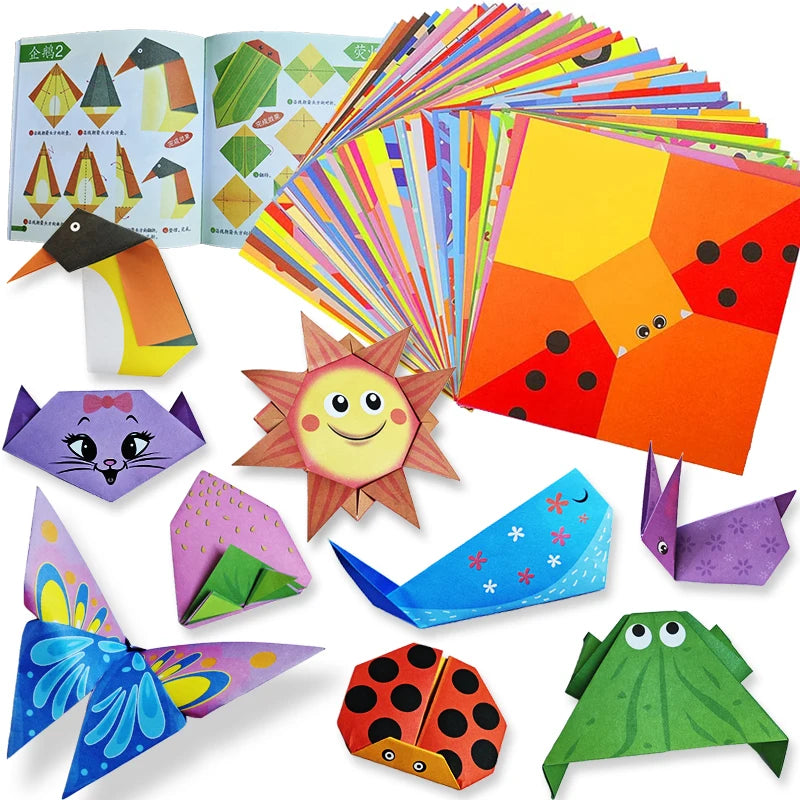 Kit de Origami, 30/96 hojas, libro guía artesanal de papel de Origami para principiantes
