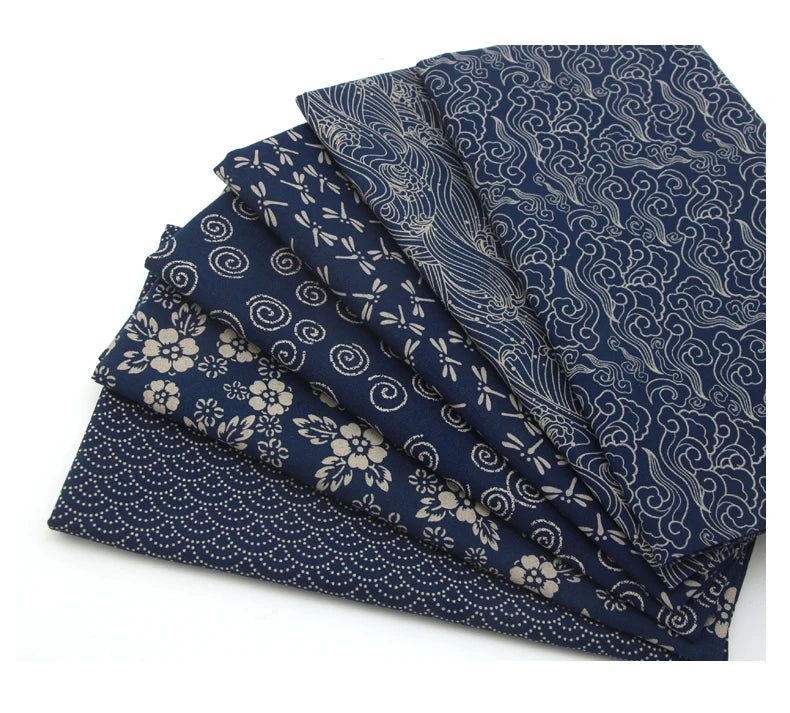 Telas de algodón puro azul marino de 110CM de ancho